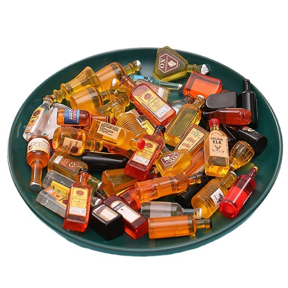 Мини-миниатюрные искусственные бутылки для пива декоративные напитков пивные банки модели сказочного сада паба бара кукол дома посуда украшение