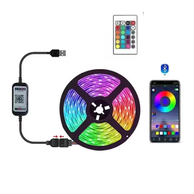 RGB инфракрасное Bluetooth управление Luces светящееся украшение для гостиной 5050 лента освещение Светодиодная свет 12 светодиод на метр