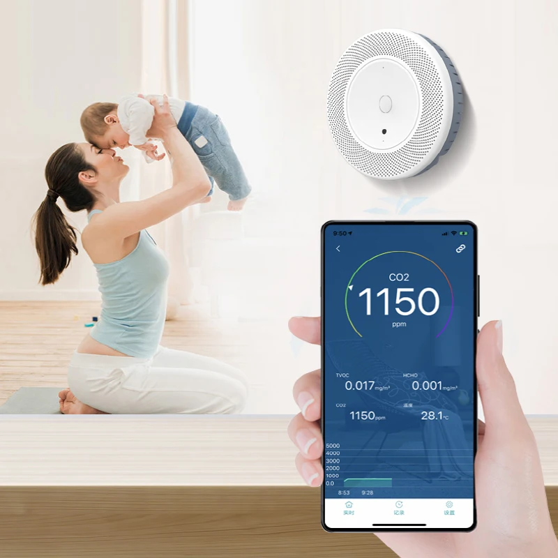 Беспроводной детектор качества воздуха Smart Home IOT Wi-Fi устройство для измерения CO2 PM2.5 монитор