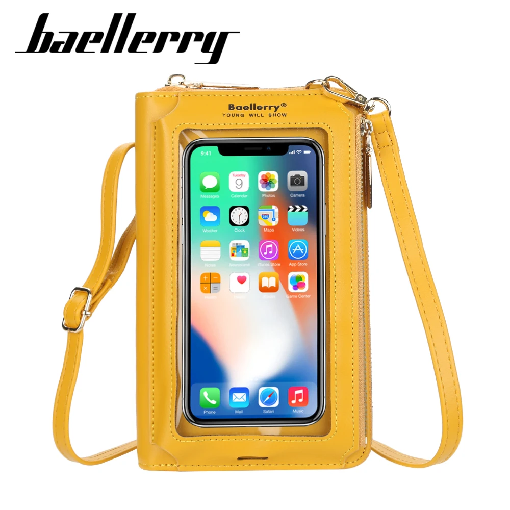 Baellerry  touch screen zipper wallet women pu carder holder high quality shoulder handbag for woman can custom logo purse