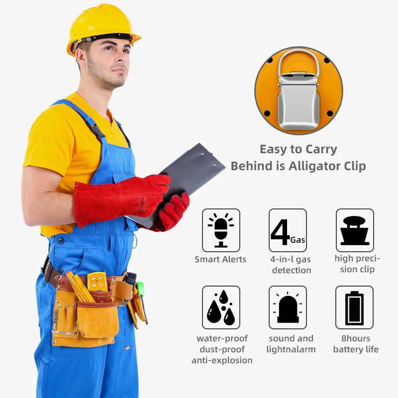 Safewill Gas Detector offers four-gas detection for high risk areas,portable multi  gas detector monitors