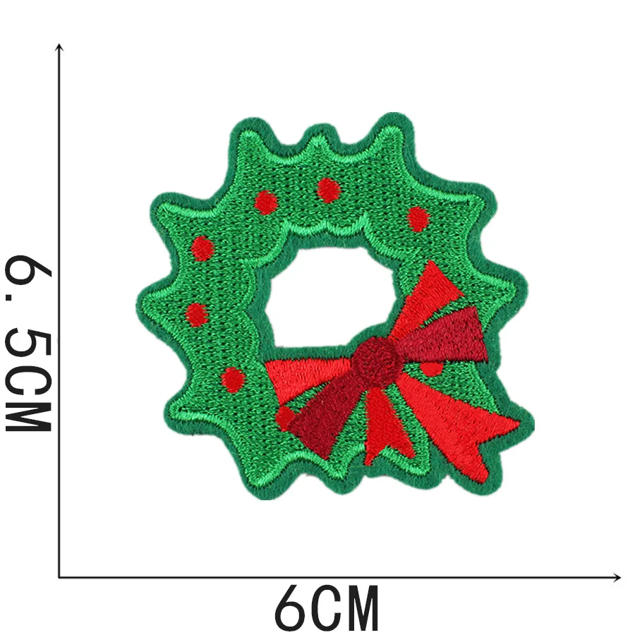 Wholesale DIY Christmas Designs Appliques Letters Woven Iron on Embroidery Patches Accessories for Clothing