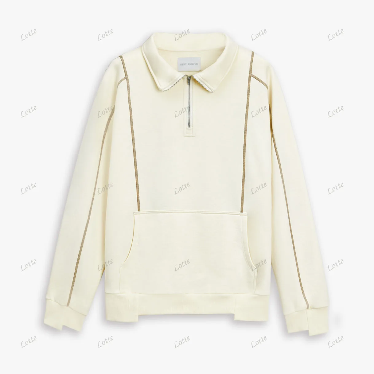 Custom Logo Korean Vintage Distressed Streetwear Half Zip Hoodie Washed Oversized Drop Shoulder Sweatshirt With Zippers