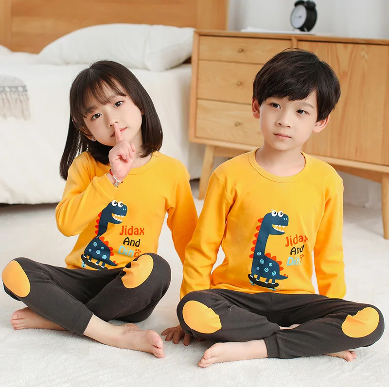 Autumn Wholesale Kids Pajama Sets 100% Cotton Children Sleepwear Cartoon Kids Pyjamas Winter Baby Pajamas Set