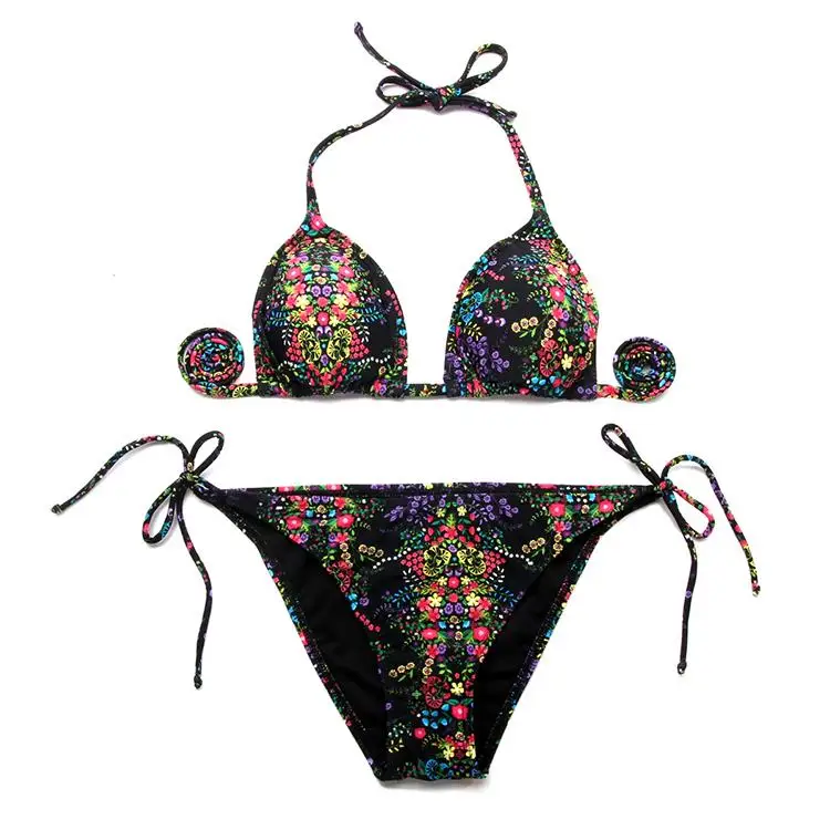 Custom Manufacturer Logo Bikini, Tie String Bikini Swimwear Custom Newest Floral Design Two-Piece Swimwear Sexy Bikini/