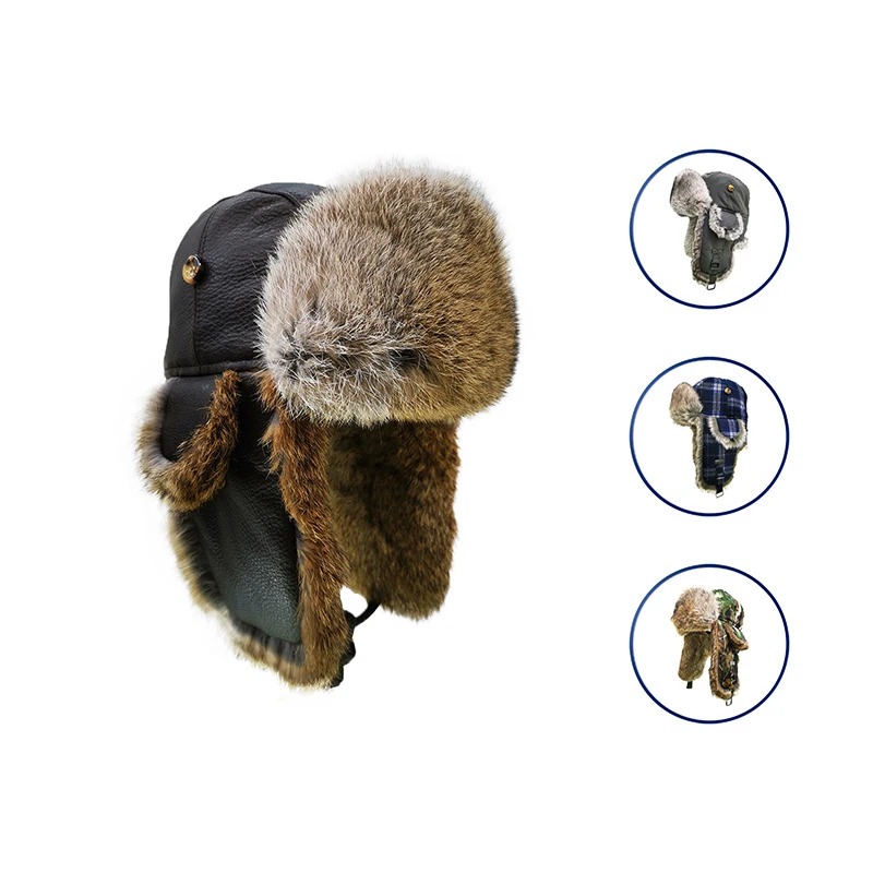 New Design Custom Adjustable Waterproof Cloth Hat Taslon Rabbit Fur Hat