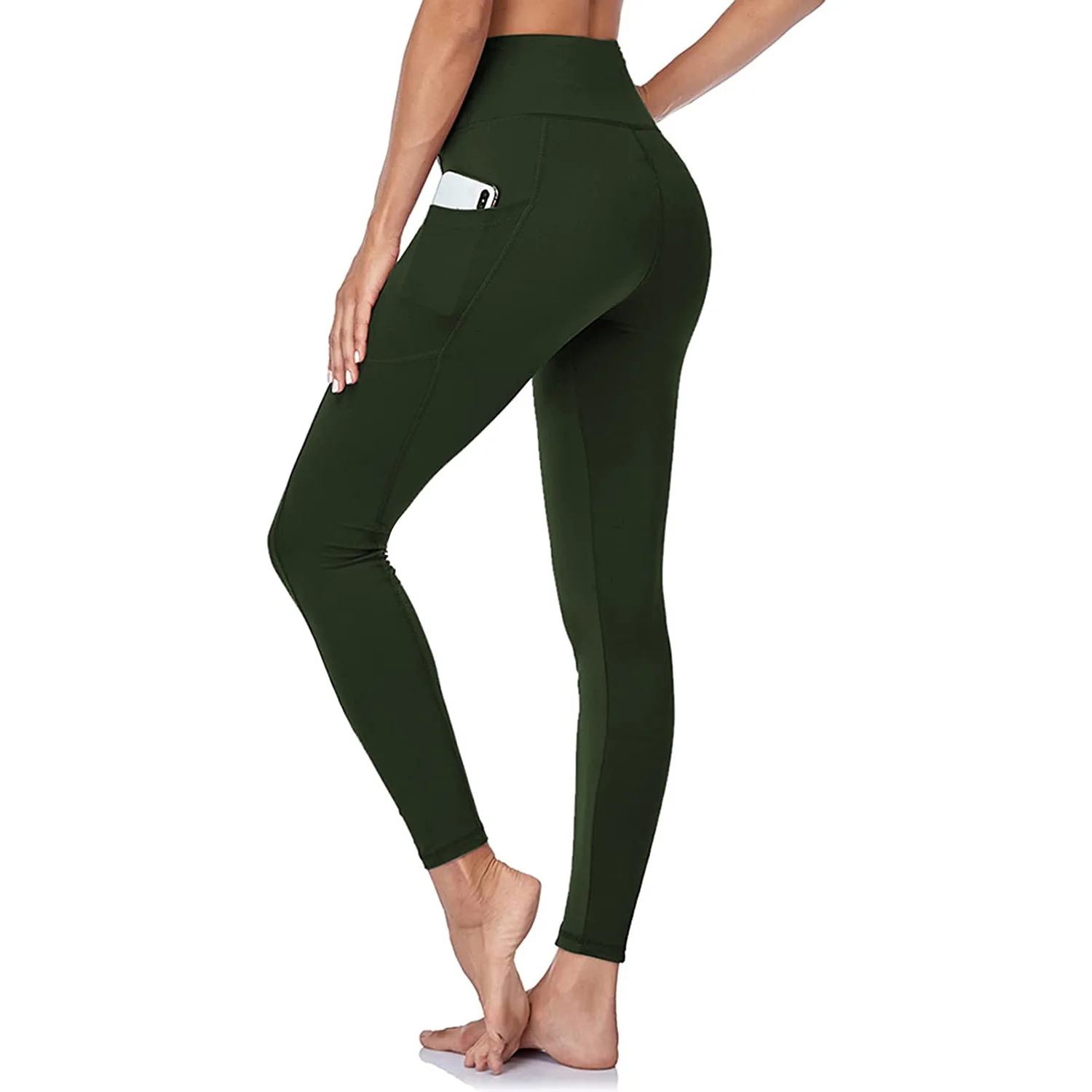 Wholesale Custom High Waisted Sports Workout Yoga Pants For Women Soft Polyester Gym Fitness Leggings With Pocket