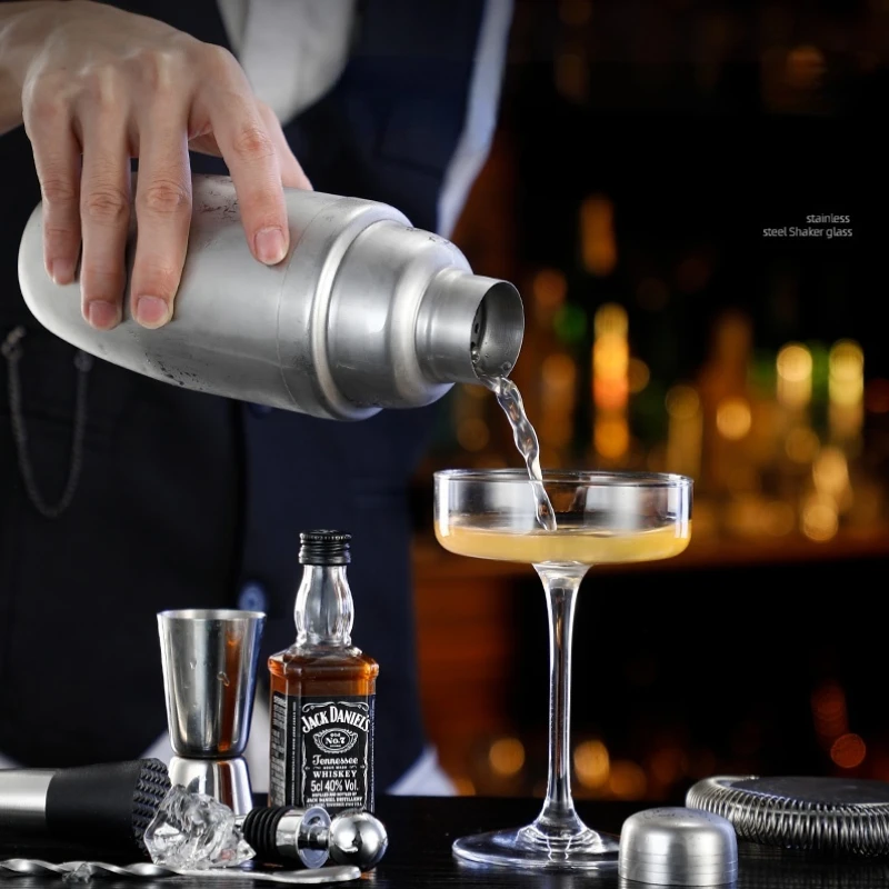 Professional Barware Tools Cocktail Shaker Set Bar Bartender Kit Stainless Steel Silver Cocktail Shaker Drink Set
