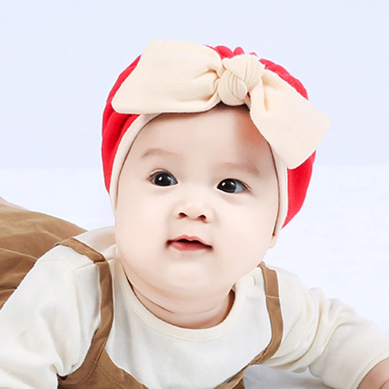 Spot cotton baby bow newborn girl hat hand-made cute baby indian hat