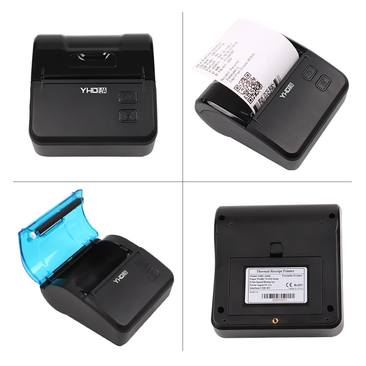 YHD Bluetooth Receipt Printer Thermal 80mm Portable Mobile POS Printer for Small Business