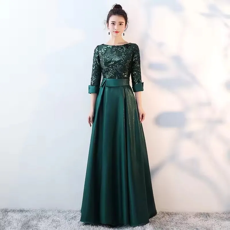 Hot sell 3d flower gown mother of the bride dresses gold champagne color satin evening gowns long purple party frock for women