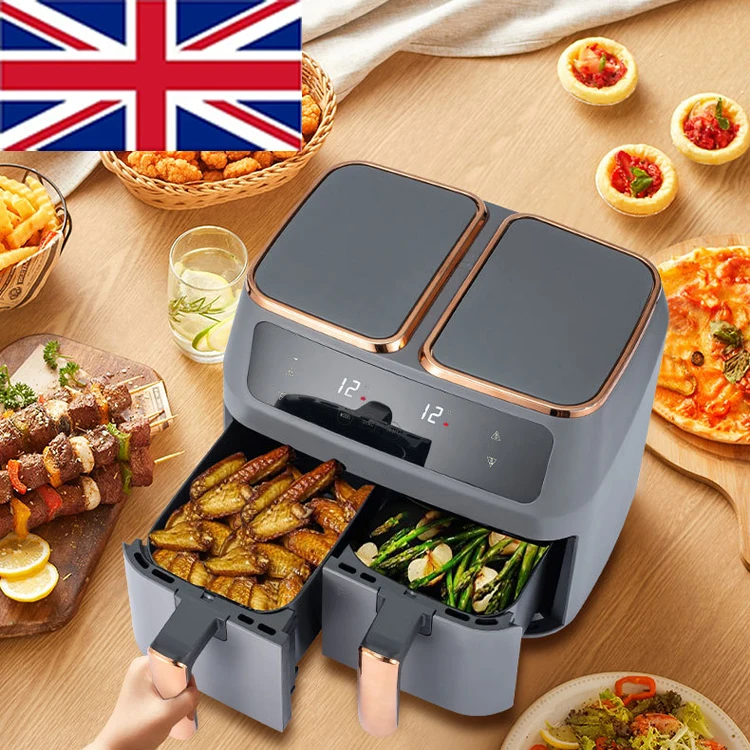 UK Ninja Wholesale Double Airfryer German Fritoz Electric Smart Dual Basket 6L 8L 9L Freidora De Aire Digital Oven Air Fryer