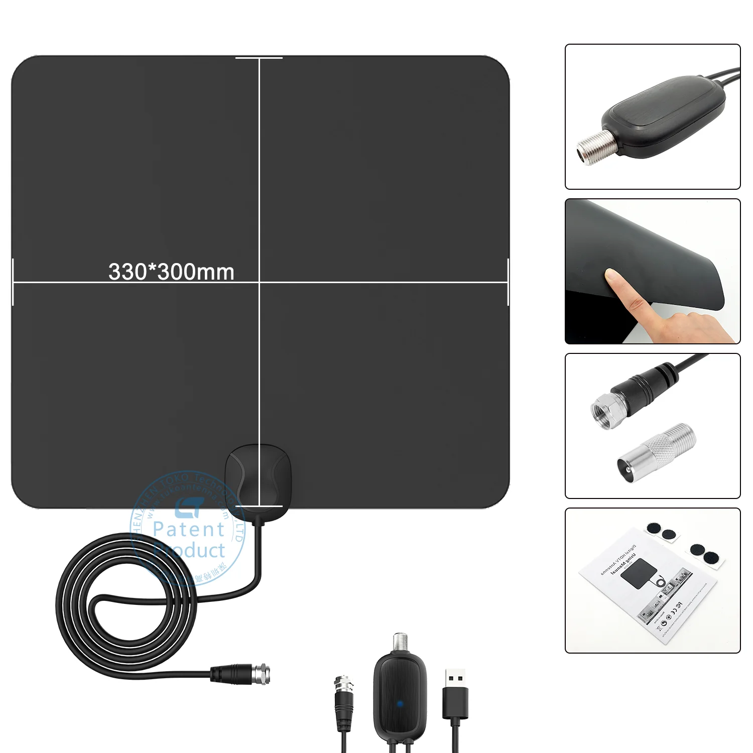 Amplified HDTV Digital indoor TV Antenna Support All Televisions  TV Antenna for Free Local Channels 4K HD 1080P FM/VHF/UHF
