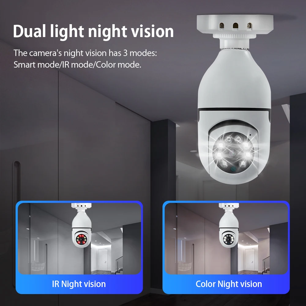 EDUP 5MP Indoor Security Smart Bulb Wifi Body Camera Panoramic 360 Degree Wireless Wifi Light Bulb Camera Home Security Camera