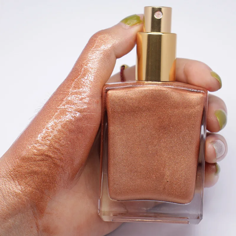 High Pigment Private Label Body Shimmer Oil Liquid Glitter Highlighter Waterproof Mist Body Shimmer Spray