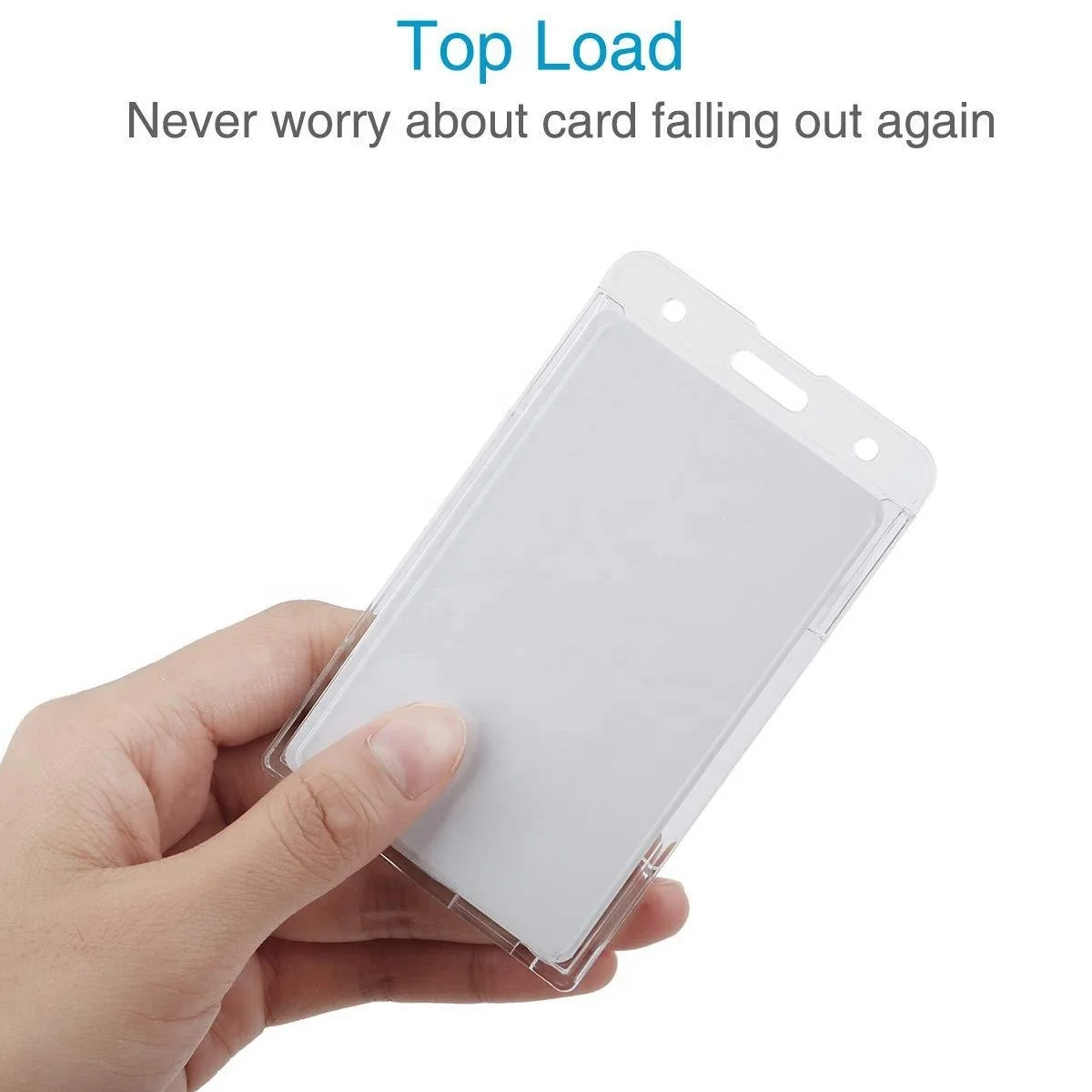 Wholesale PS PC Vertical 2 Dual Credit Card Holder Protector Cover ID Card Double Hard Plastic Portable Work Card Holder