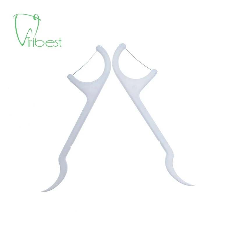 Tribest #1 Daily oral care High Quality Custom Logo 50pcs/bag Toothpick floss stick Dental floss toothpick
