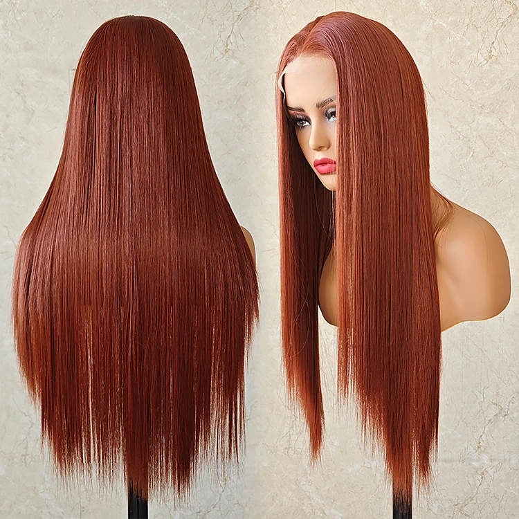 Julianna Highlight Heat Resistant Fiber Wigs Synthetic Lace Front Wig Straight Hair 4X13 Lace Frontal Wigs For Black Women