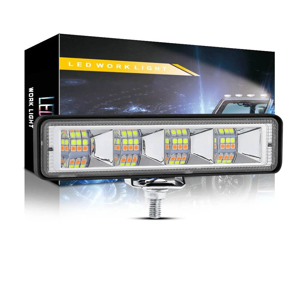 DXZ 6 дюймов двойной цвет Led Pods 3500K 6500K прожекторы дальнего света Противотуманные фары желтый белый внедорожный светодиодный свет бар для внедорожник ATV лампы для грузовиков