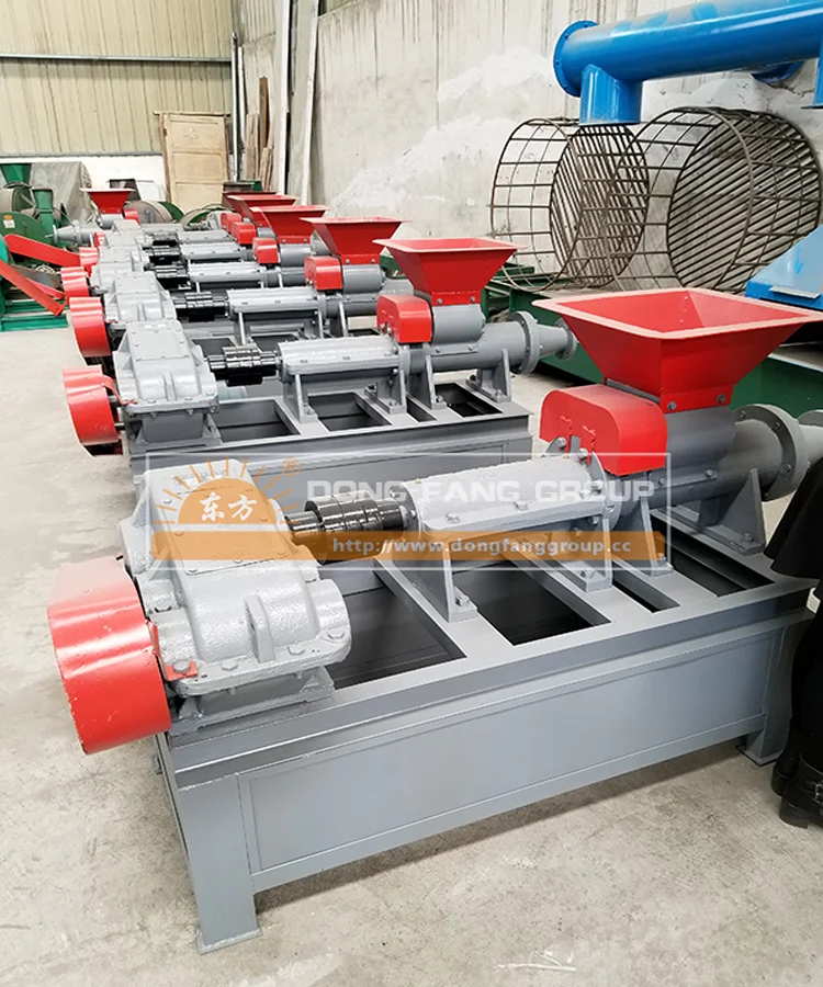 Mechanical small biomass charcoal bagasse wood coal sawdust briquette extruder forming press making machine