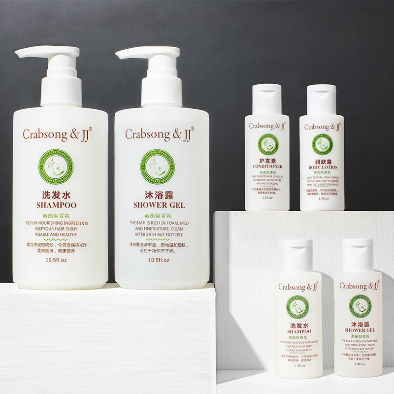 Crabsong&JJ Factory Direct Sale Personalized Luxury Travel Cosmetics Hotel Mini Shampoo For Hotel With Customise Logo