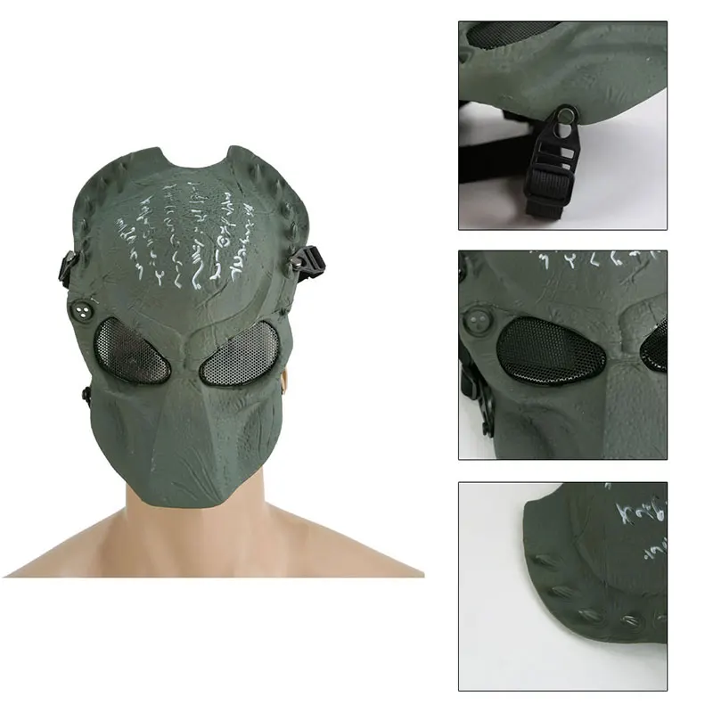 Predator Wolf 2.0 Tactical Paintball Mask Cosplay Halloween Party Military Army CS Wargame Airsoft Metal Mesh Full Face Masks
