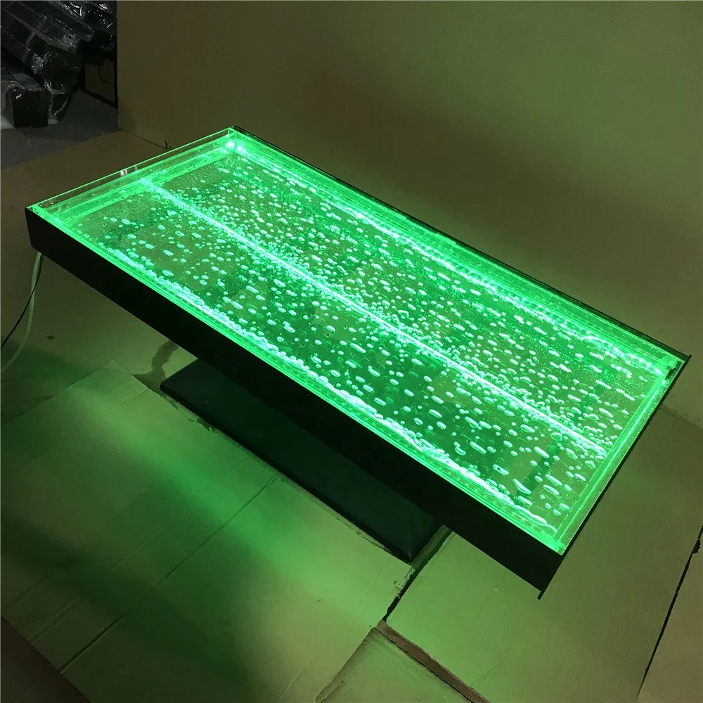 
Customized LED water bubble wall design waiting room coffee table 