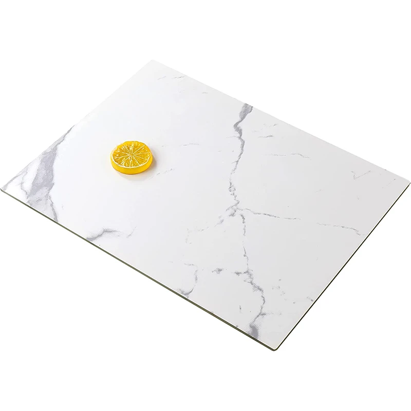 Wholesale Decorative Square Marble Pattern Tempered Glass Shatter Resistant Cutting Mat Cutting Chopping Board for Kitchen