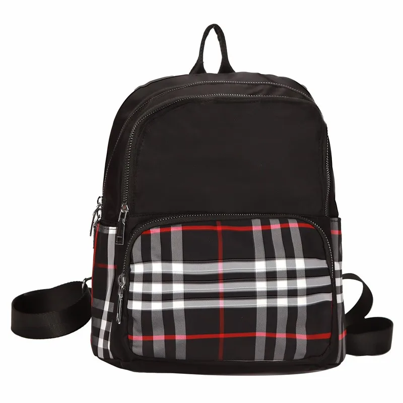 Yuhong  Korea Style Woman Casual Large Capacity backpack Popular College Backpack Stylish Custom Grid Nylon Student Backpack