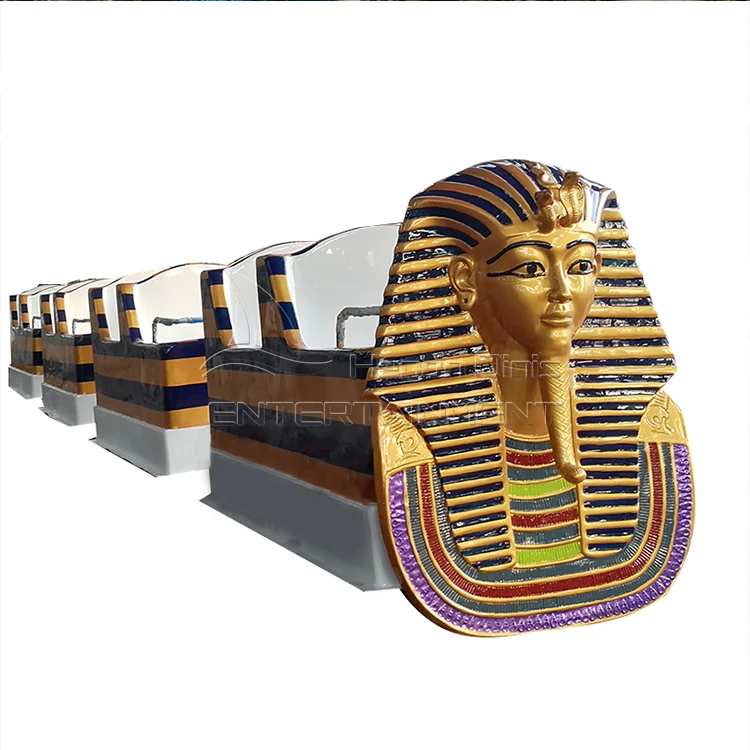 amusement park games new design customized Pharaoh roller coaster double rings small sliding train