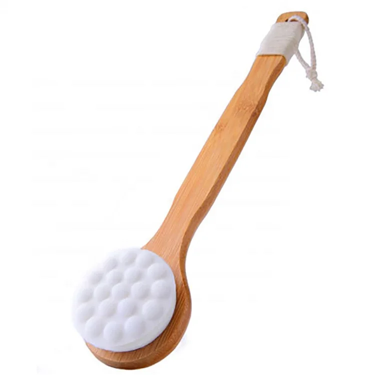 Long Bamboo Handle nanofibers bristles Baby Bath Body Brush