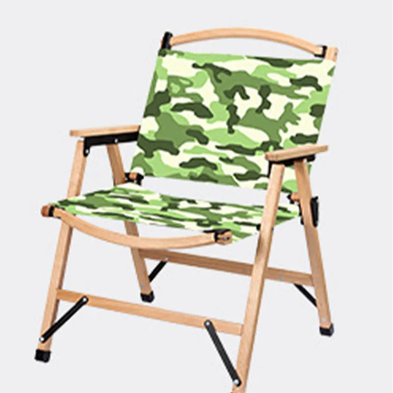 Outdoor Beach Chair Foldable Fabric Leisure Contemporary Modern Wooden Popular Sling Chair for Garden Beach Camping