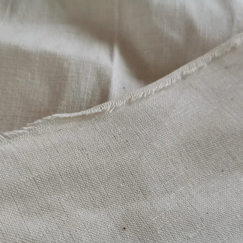 linen cotton interweave raw fabric 63in no dyed flax blended cloth Film shopping bag kitchen with rough unmodified griege goods