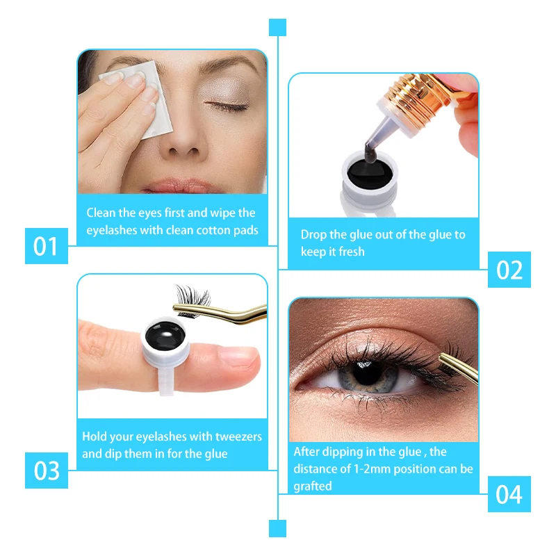 MASSA Free Sample Lash Adhesive Glue Hight Quality Super Strong Waterproof  Eyelash Glue