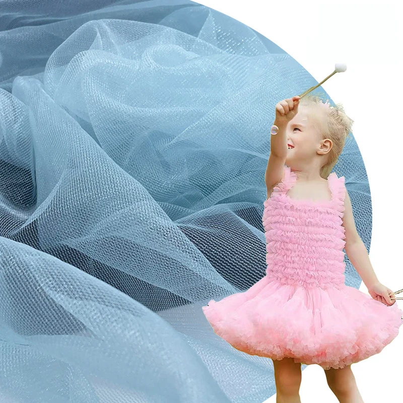 Tulle Bridal Wedding Sequin Fabric Lightweight 100% Polyester 30 Gsm Tulle Fabric For Wedding Decor Kids Ballet Tutu Fabric