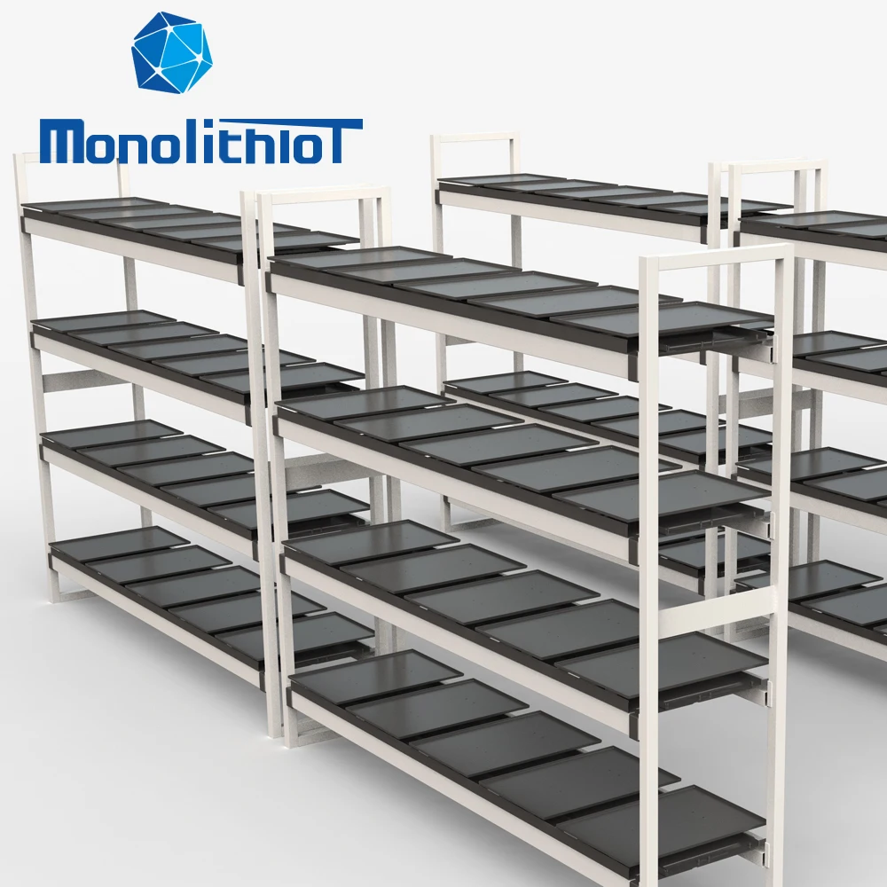 MonolithIoT Smart Warehousing Heavy Duty Pallet Rack Warehouse Inventory Management System WMS Weighing Gravity Smart Shelf
