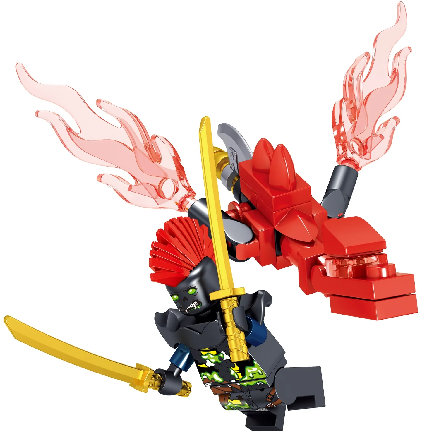 HW TOYS 932001 Educational Assembling Dragon Knight Mini Block Toys Figures 8 In 1 Plastic Building Block Sets