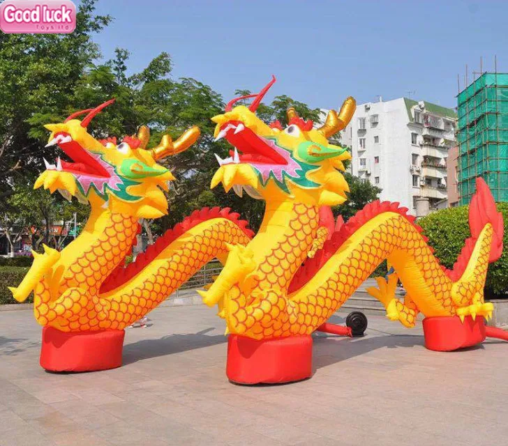 Customized Chinese Festival Golden Dragon LED Inflatable Advertising Inflatibles
