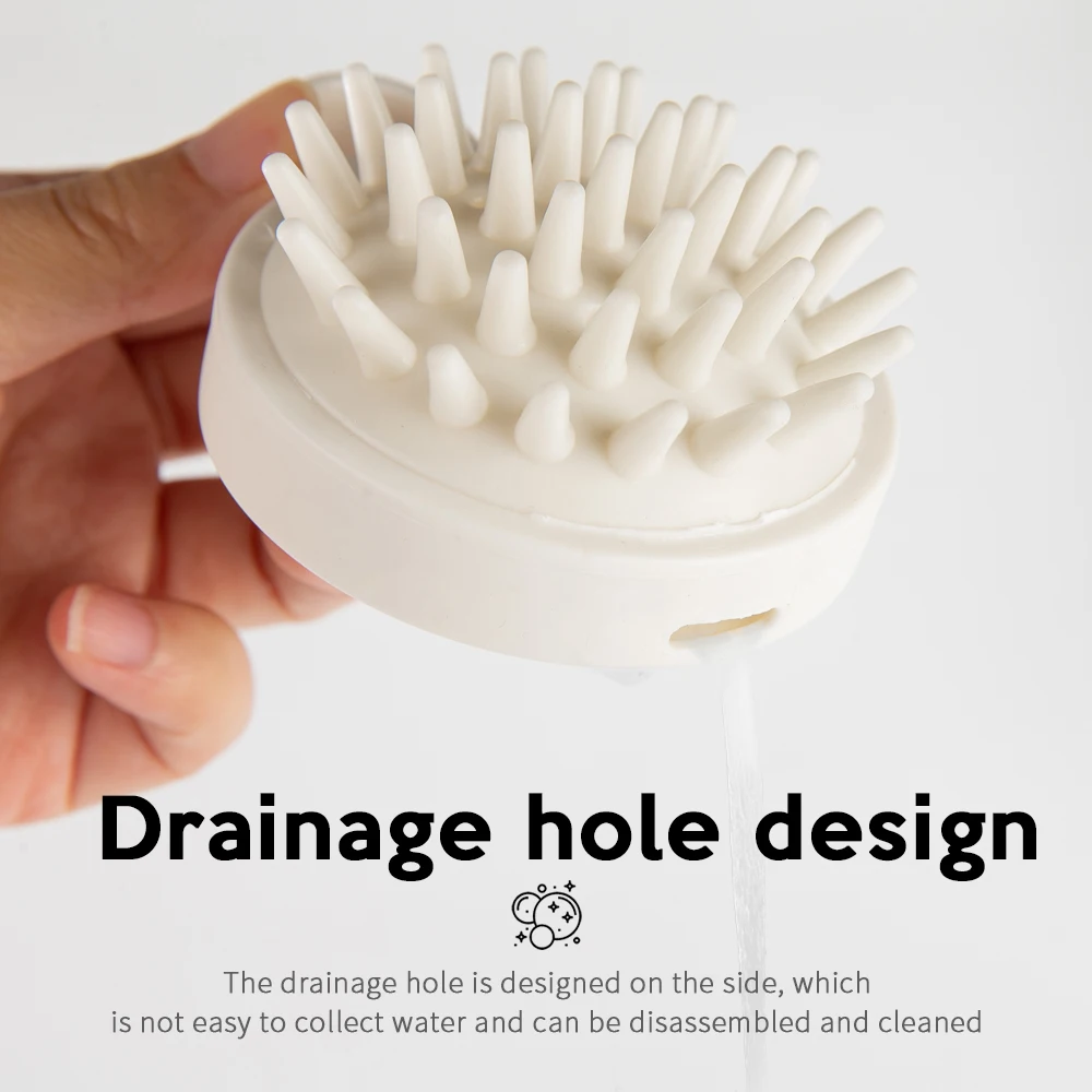 Hair Brushing Tool Soft Scalp Exfoliating TPR Massage Shampoo Brush Head SPA Shower Hair Scalp Massager Brush