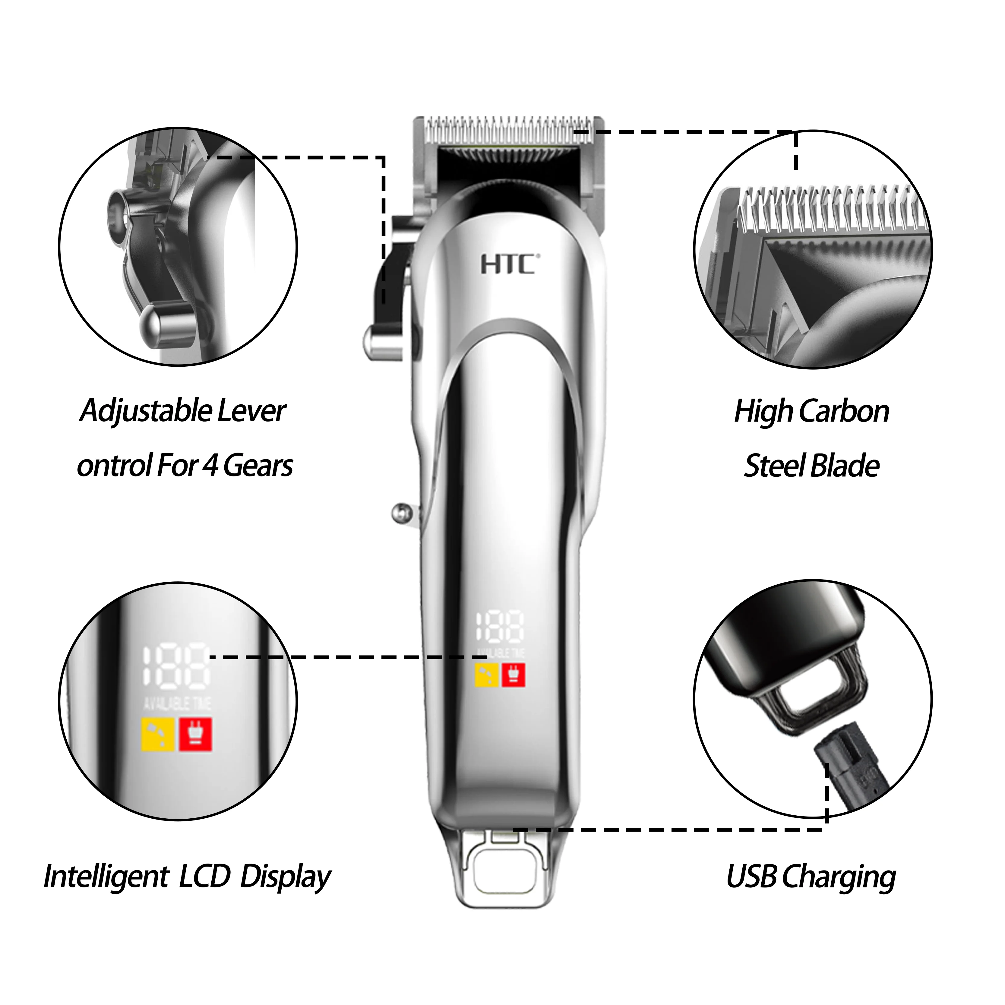 HTC CT-8087 NEW Professional Barber hair trimmer Portable electric hair trimmer for men