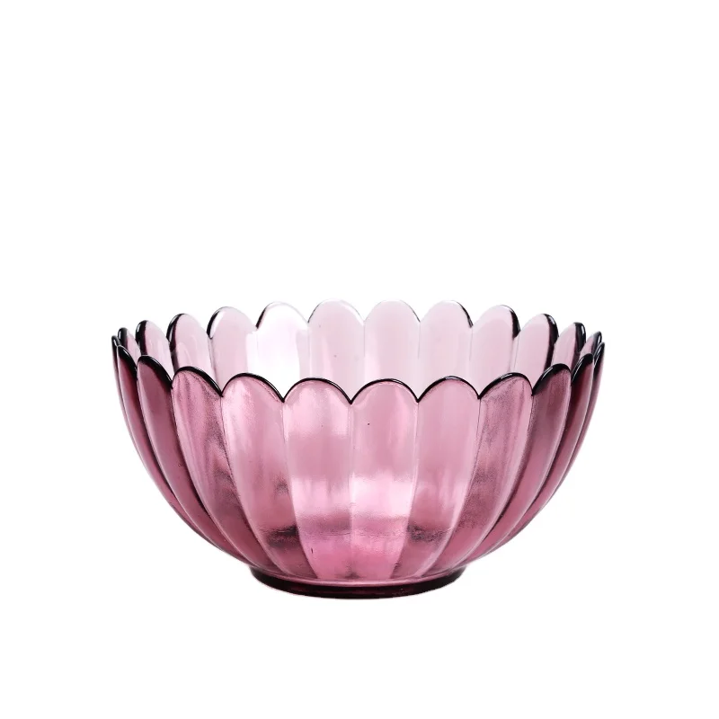 Creative Household Golden Glass Decorative Fruit Bowl Pattern Transparent Glass Bowl