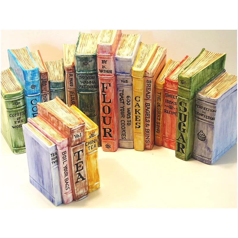 custom beautiful birthday gift unique home decor cookie canister ceramic book shaped jar