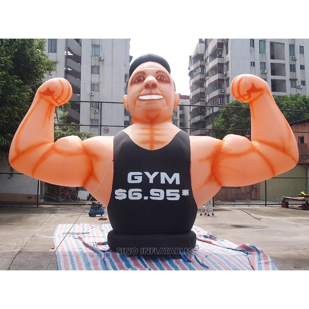 5 meters high adults GYM giant inflatable fitness muscle man for advertising promotion activities