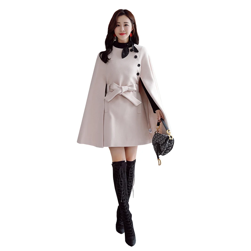 Cape jacket women double side wool cashmere feeling soft elegant design one size fits all women cape