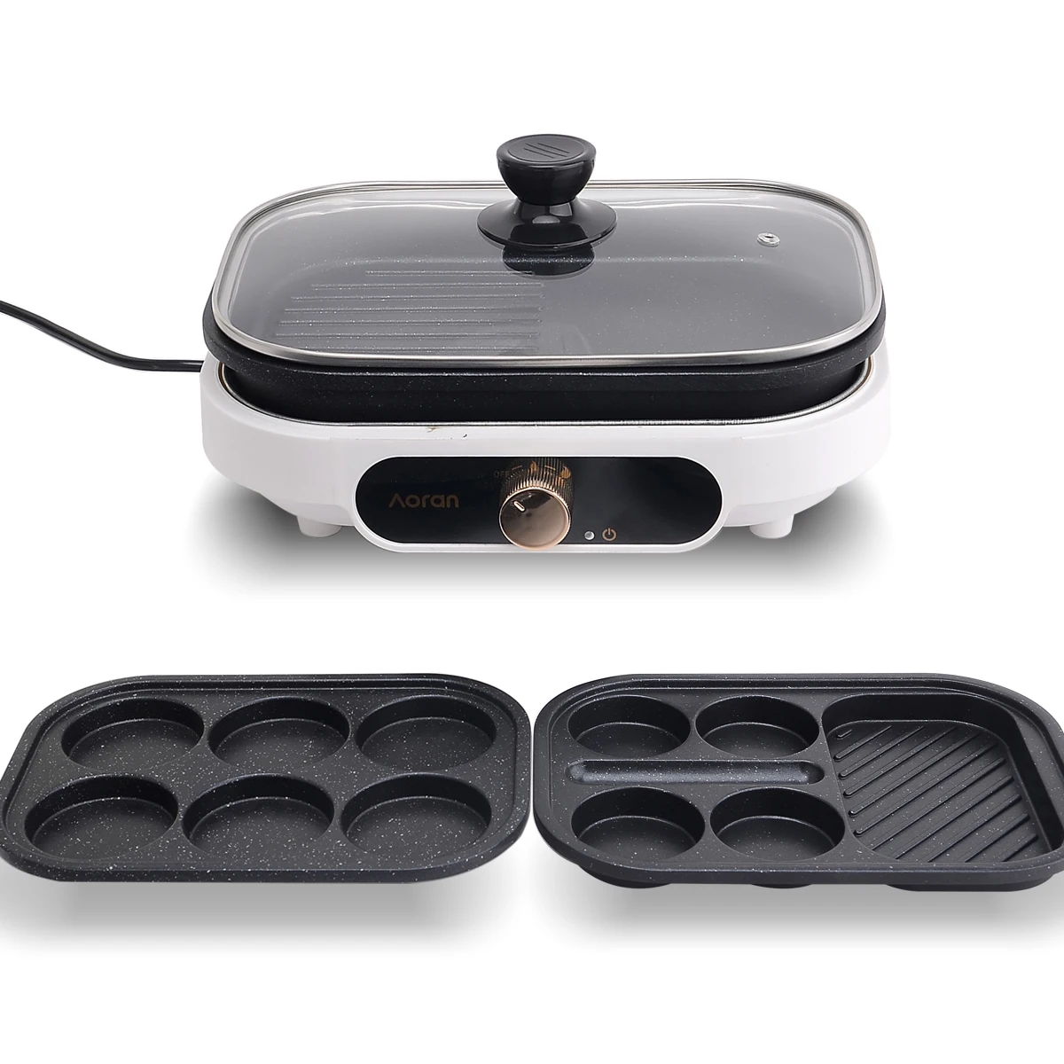 AORAN 800W Portable Camping Electric Pan Outdoor Electric BBQ Grill With Multipurpose Baking Tray