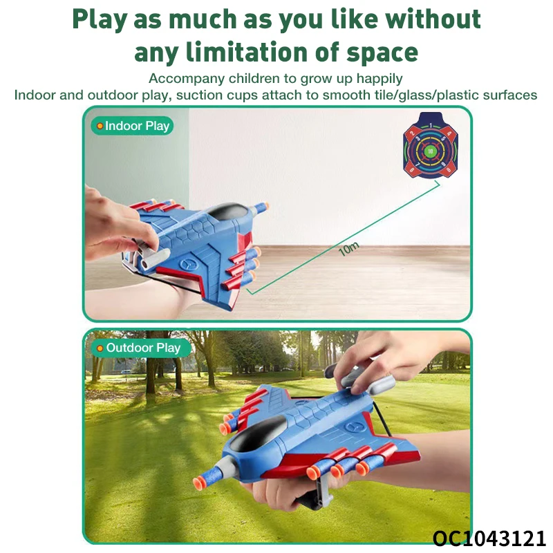Aircraft plane plastic small outdoor launcher soft bullet gun toy for kids