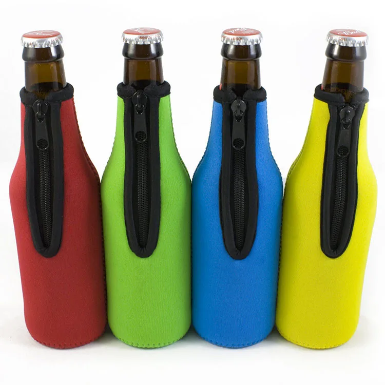 330 Ml Or 375 Ml Keep Beer Cold And Hands Warm Enclosed Bottom Beer Bottle Insulator  Beer Bottle Insulator Sleeve With Zipper