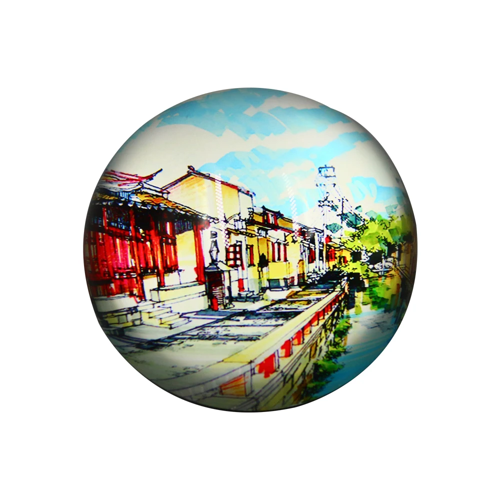 wholesale Crystal Glass Dome Paperweight With Custom Printed Half Ball Sphere Paperweight For Sales