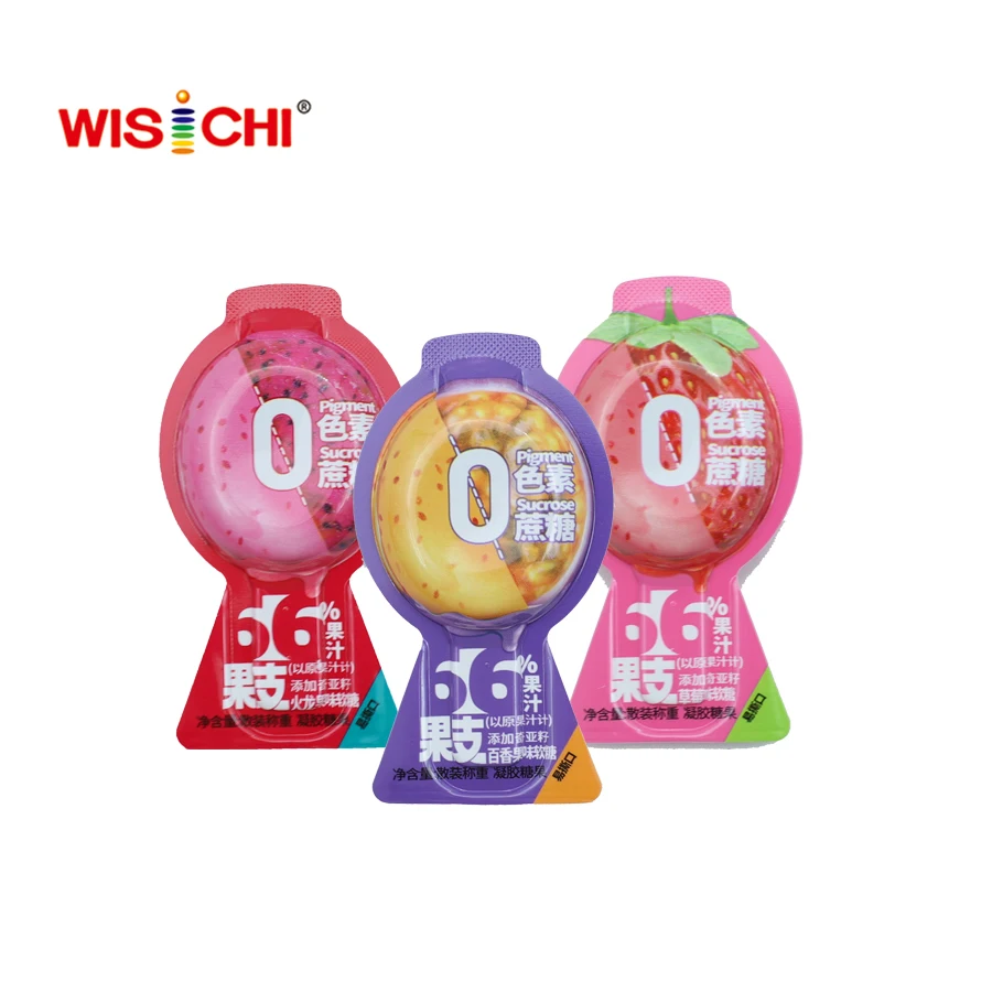 Free sample jelly candy low sugar 66% fruit juice vegan candy sweet imports chinese candy