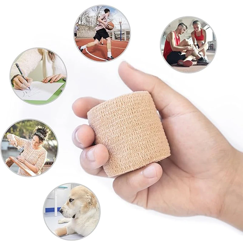 Soft Non Woven Tape Latex Free Finger Thumb Sport Tape Elastic Cohesive Bandage For Athletic